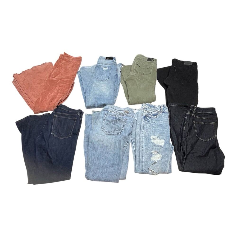 Womens Jeans Pants Lot of 8 Levi’s American Eagle Free People 29 30